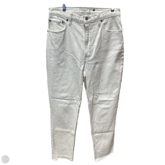 Jeans Straight By Abercrombie And Fitch In Cream, Size: 10