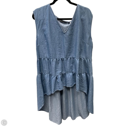 Tunic Short Sleeve By New York And Co In Blue Denim, Size: Xl