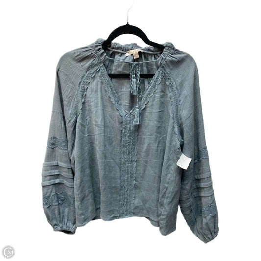 Top Long Sleeve By Wonderly In Blue, Size: M