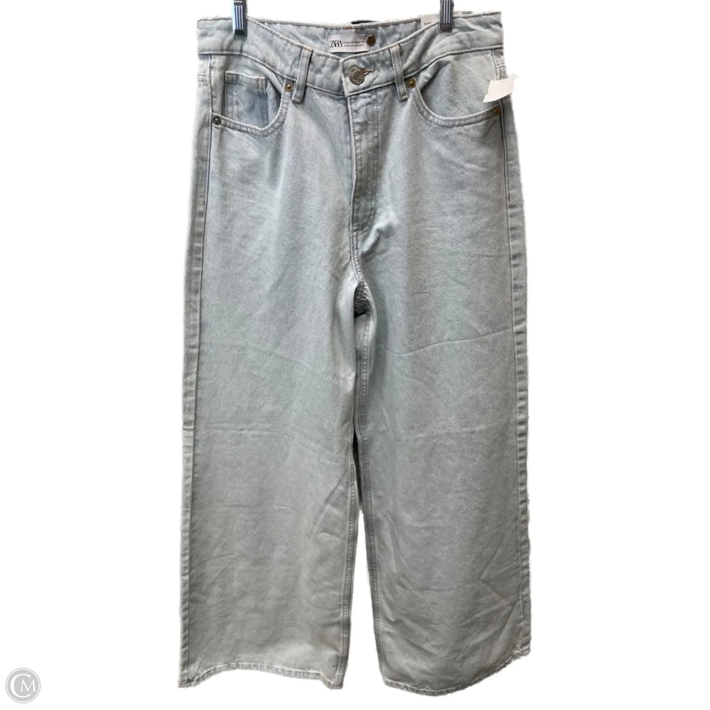 Jeans Flared By Zara In Blue Denim, Size: 10