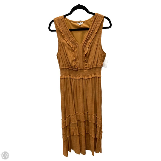Dress Casual Maxi By Clothes Mentor In Tan, Size: 1x
