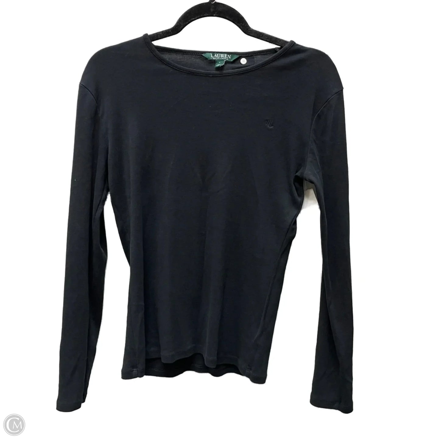 Top Long Sleeve By Lauren By Ralph Lauren In Black, Size: L