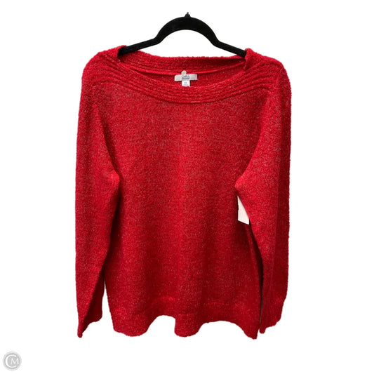 Sweater By Croft And Barrow In Gold & Red, Size: 1x