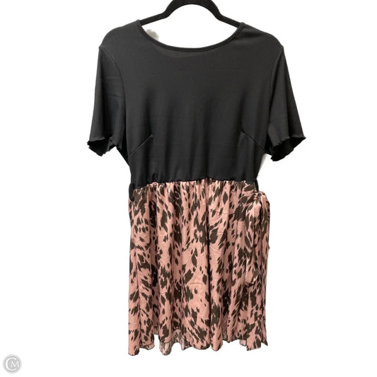 Dress Casual Short By Shein In Black & Pink, Size: 1x