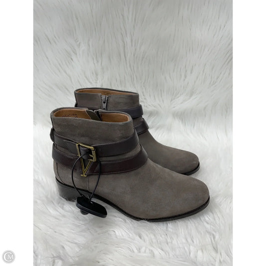 Boots Ankle Heels By Vionic In Brown & Grey, Size: 7.5