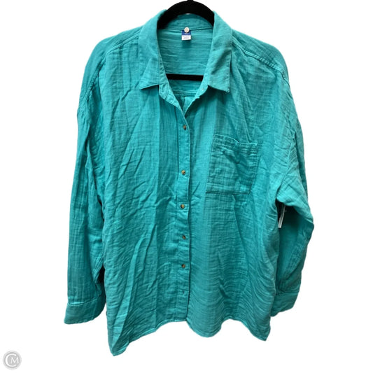 Top Long Sleeve By Old Navy In Teal, Size: Xl