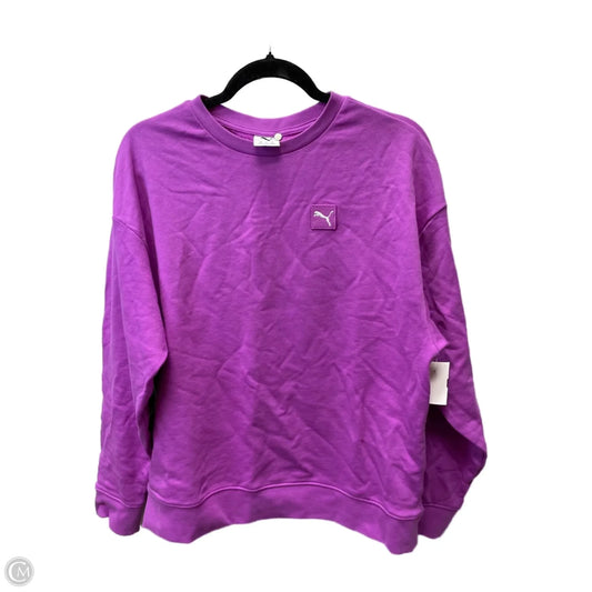 Athletic Sweatshirt Crewneck By Puma In Purple, Size: M