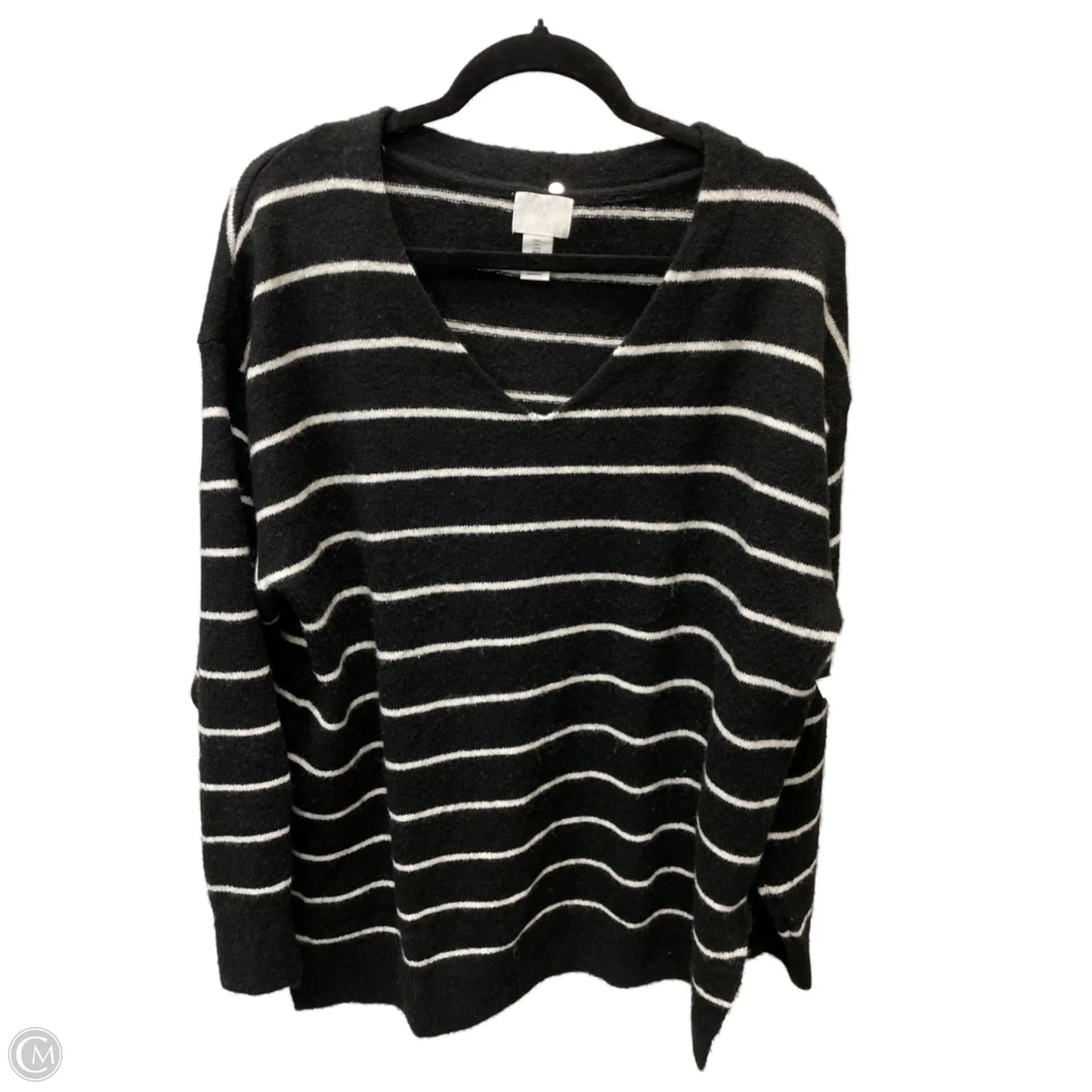 Sweater By H&m In Striped Pattern, Size: L