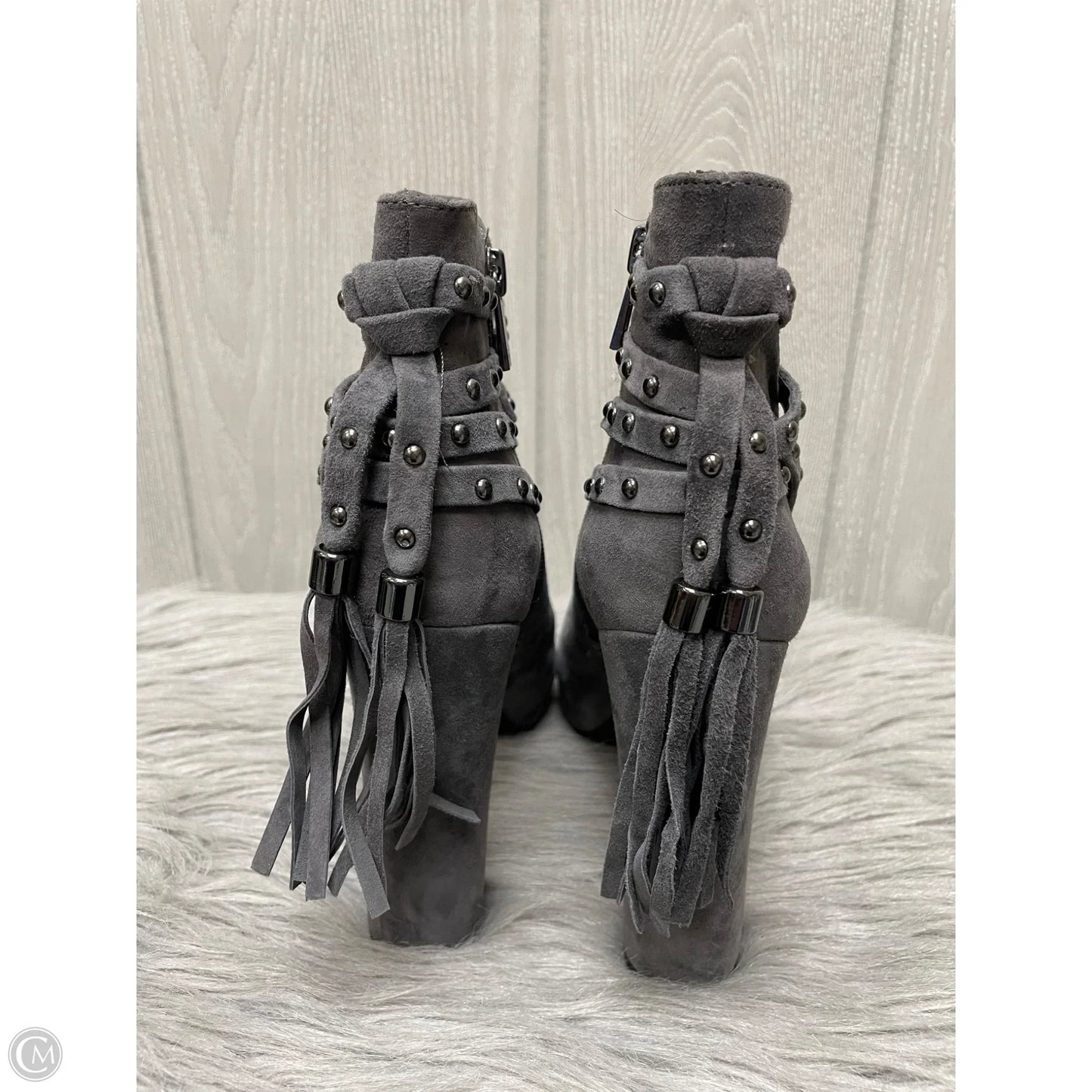 Boots Ankle Heels By Jessica Simpson In Grey, Size: 8