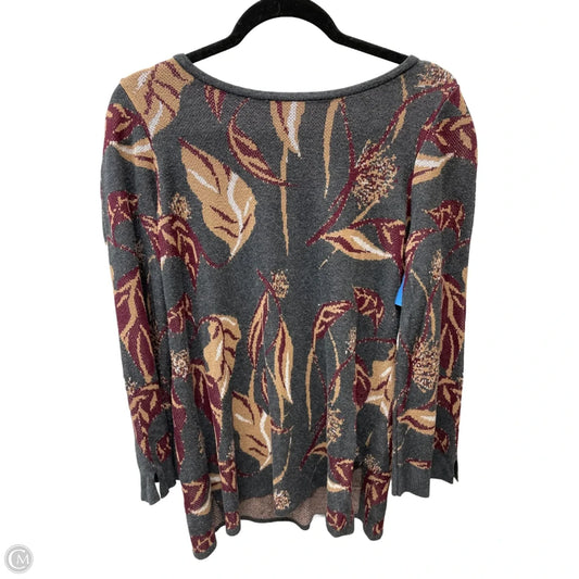 Sweater By Chicos In Grey & Tan, Size: M