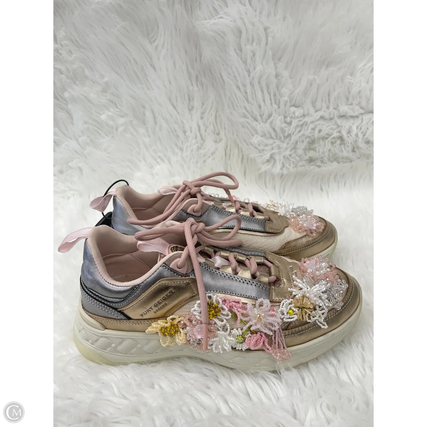 Shoes Sneakers By Kurt Geiger London In Pink & White, Size: 8.5