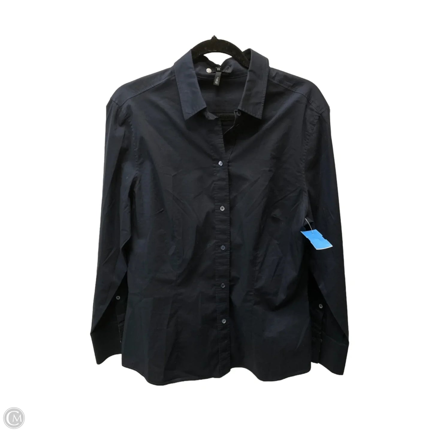 Top Long Sleeve Designer By Escada In Navy, Size: M