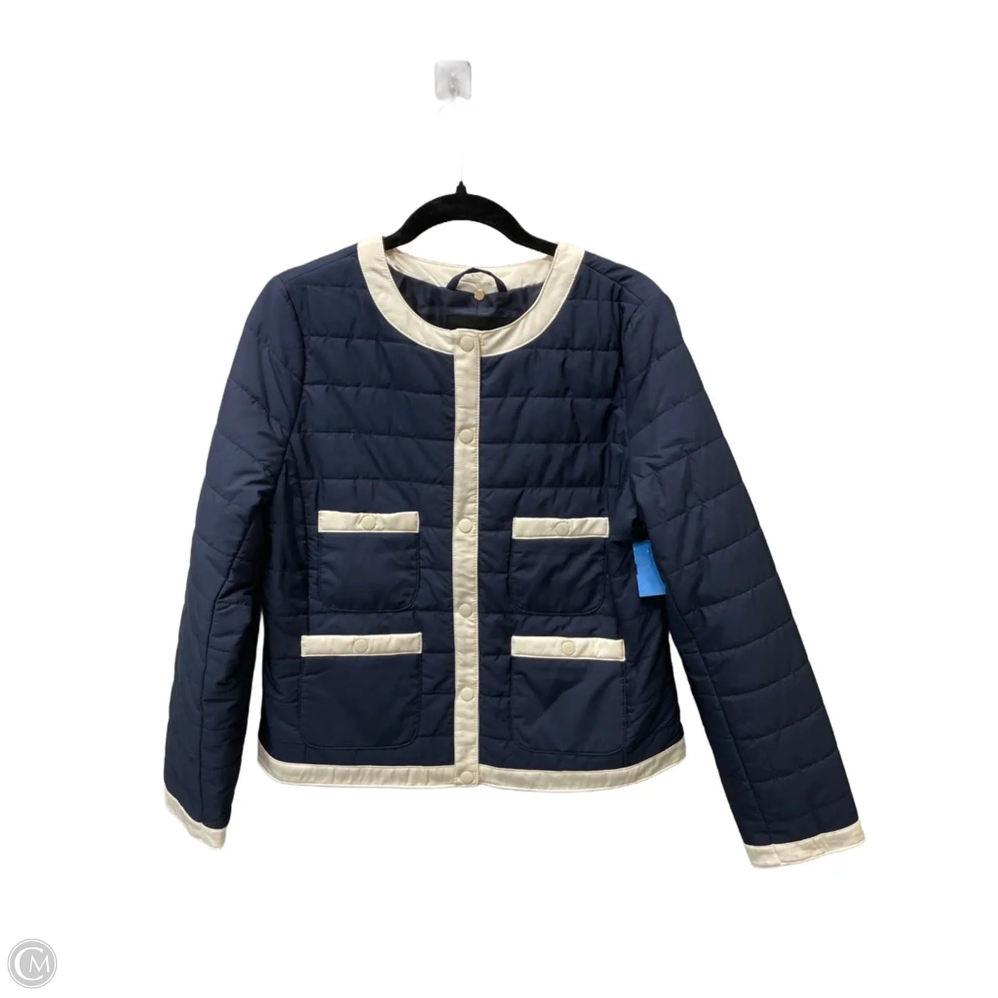 Jacket Puffer & Quilted By Talbots In Navy, Size: M