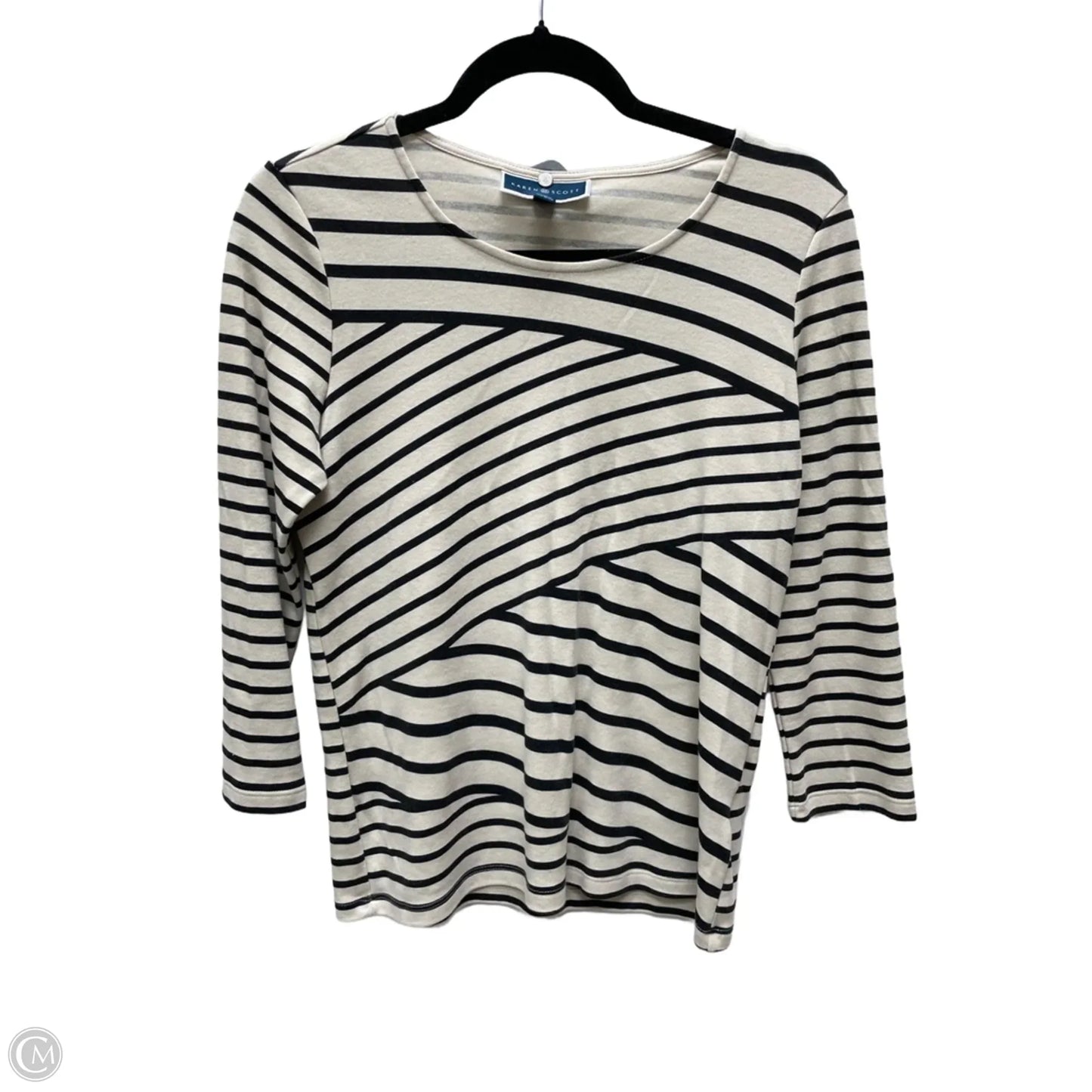 Top Long Sleeve By Karen Scott In Striped Pattern, Size: S