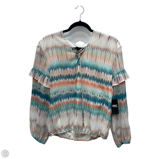 Blouse Long Sleeve By Inc In Brown & Orange, Size: M