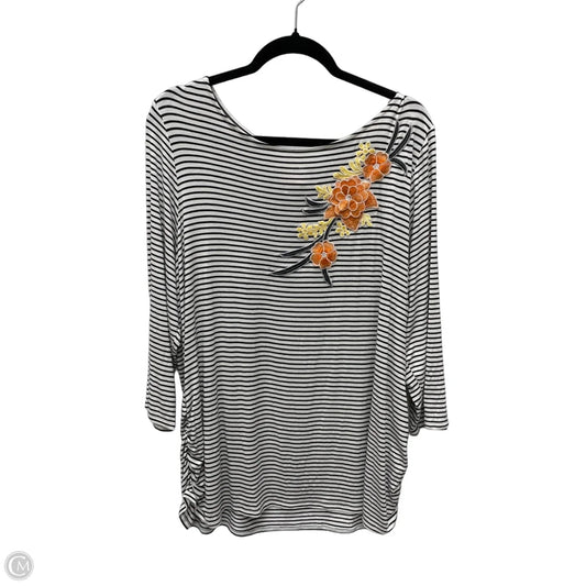 Top 3/4 Sleeve By Ruby Rd In Striped Pattern, Size: 1x