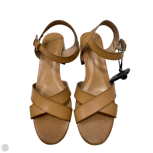 Sandals Heels Block By J. Crew In Tan, Size: 10