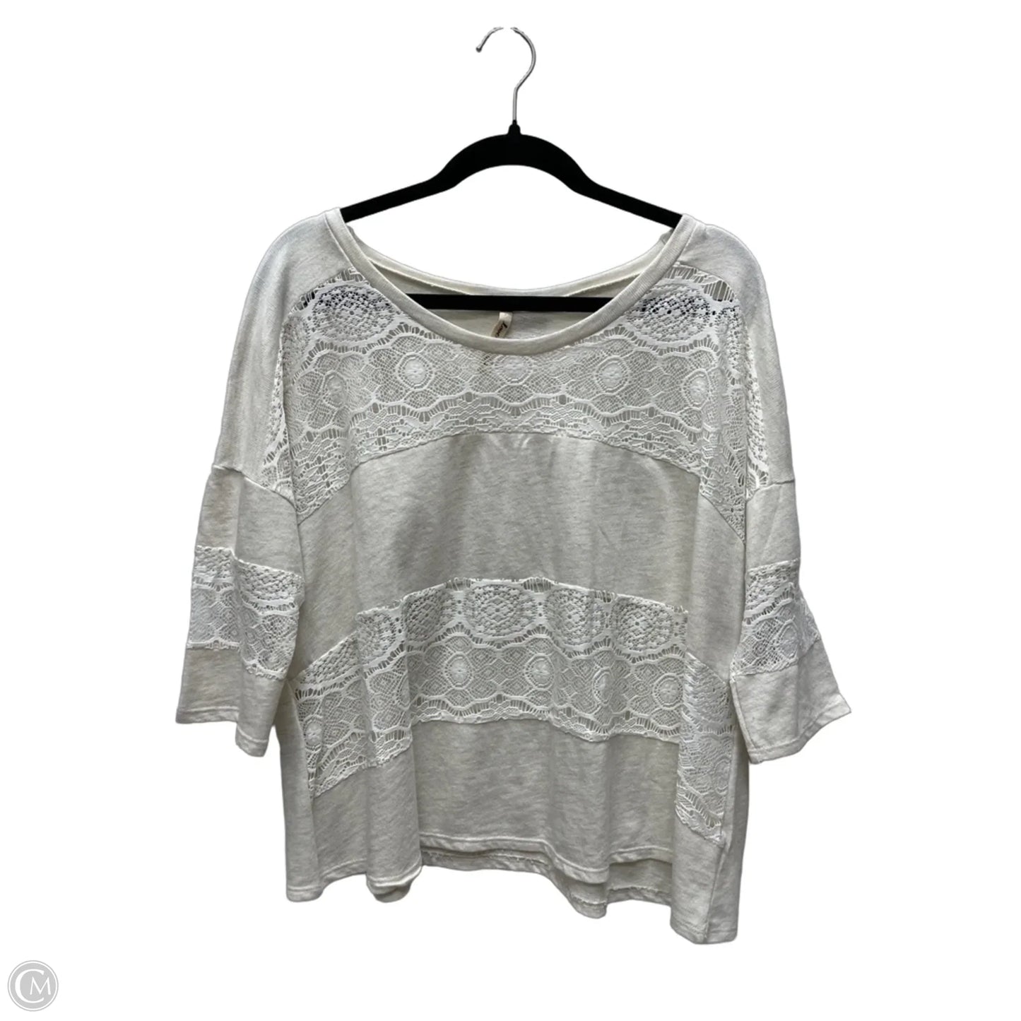 Top Short Sleeve By Clothes Mentor In Cream, Size: L