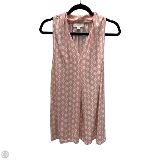 Top Sleeveless By Suzanne Betro In Pink & White, Size: Xl