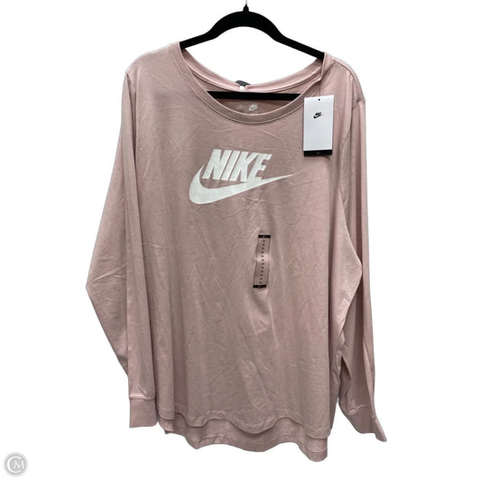 Top Long Sleeve By Nike Apparel In Pink, Size: 3x