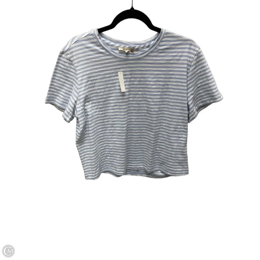 Top Short Sleeve By Madewell In Striped Pattern, Size: L