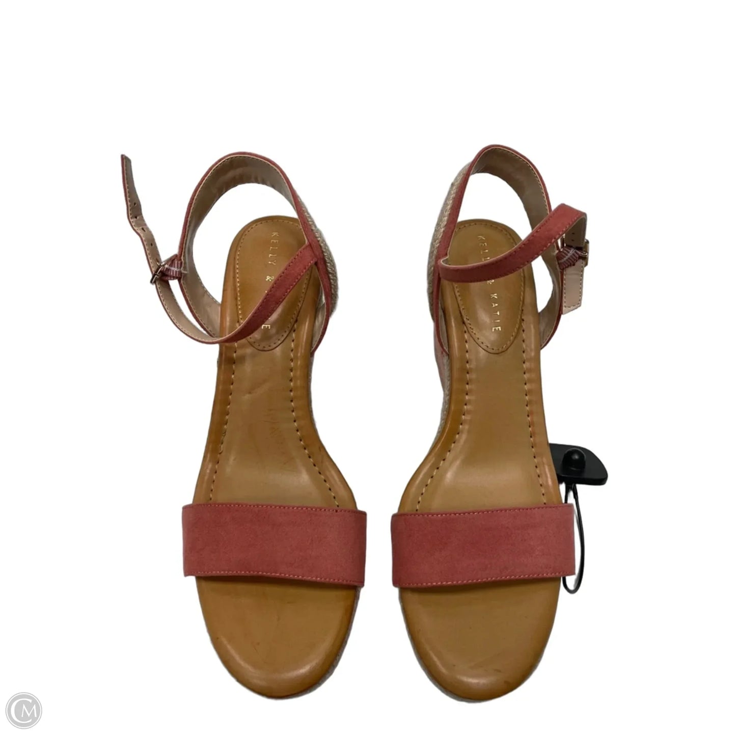 Sandals Heels Wedge By Kelly And Katie In Pink & Tan, Size: 11