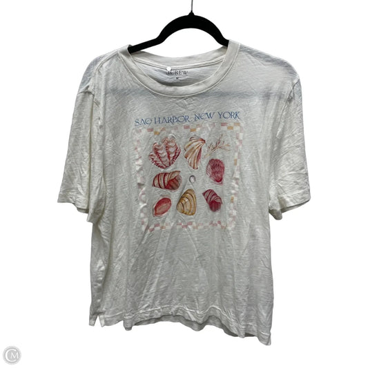 Top Short Sleeve By J. Crew In Cream, Size: M