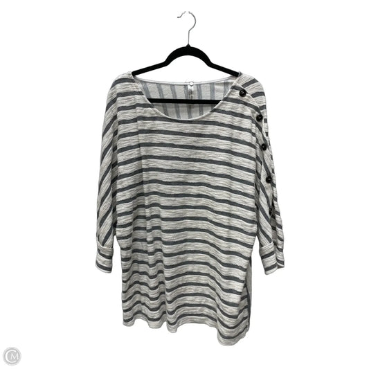 Top Short Sleeve By Per Se In Striped Pattern, Size: 3x