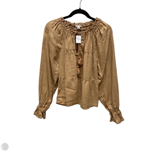 Top Long Sleeve By American Eagle In Tan, Size: S