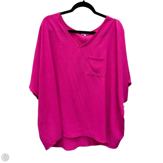 Top Short Sleeve By Jodifl In Pink, Size: 1x