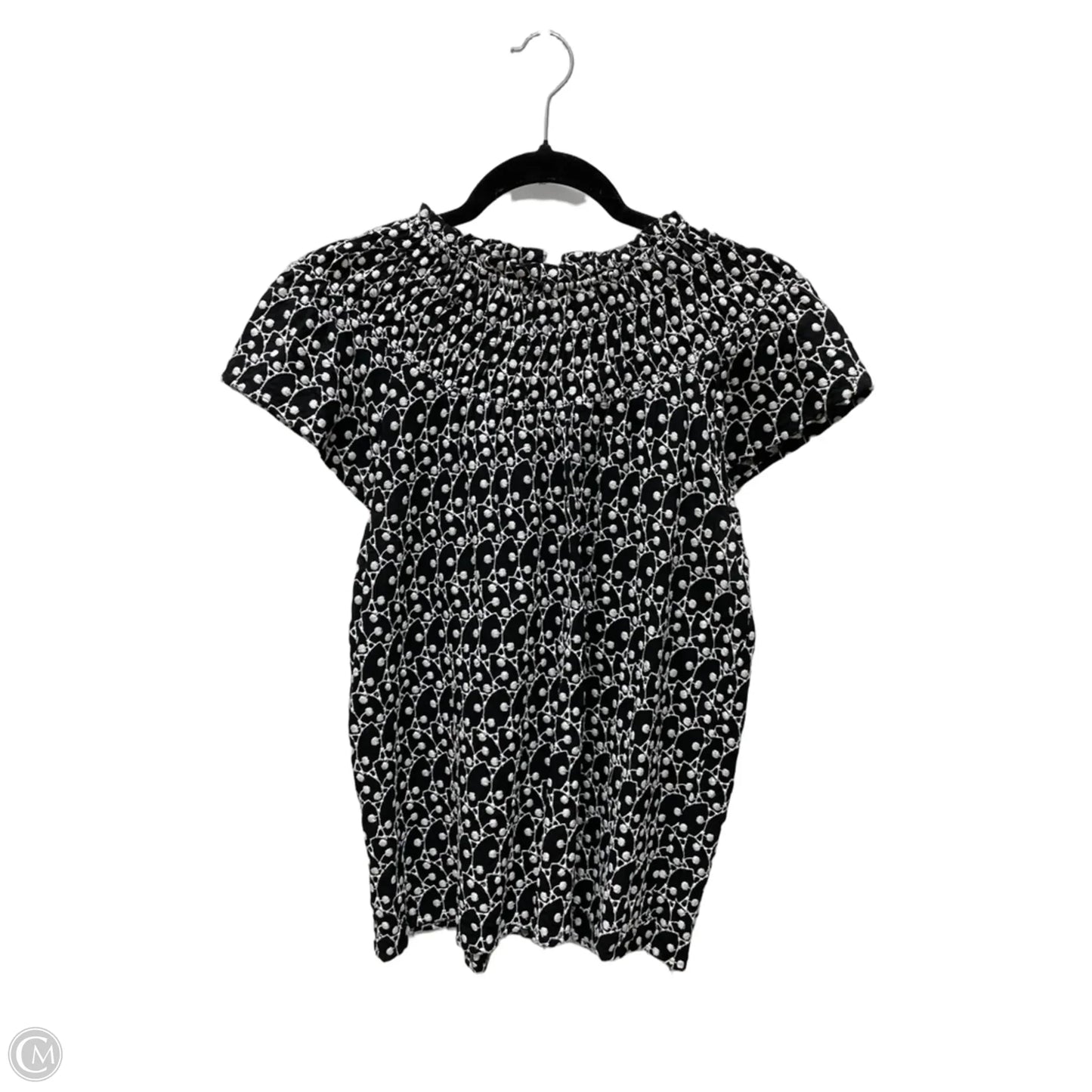 Top Short Sleeve By Loft In Black & White, Size: S