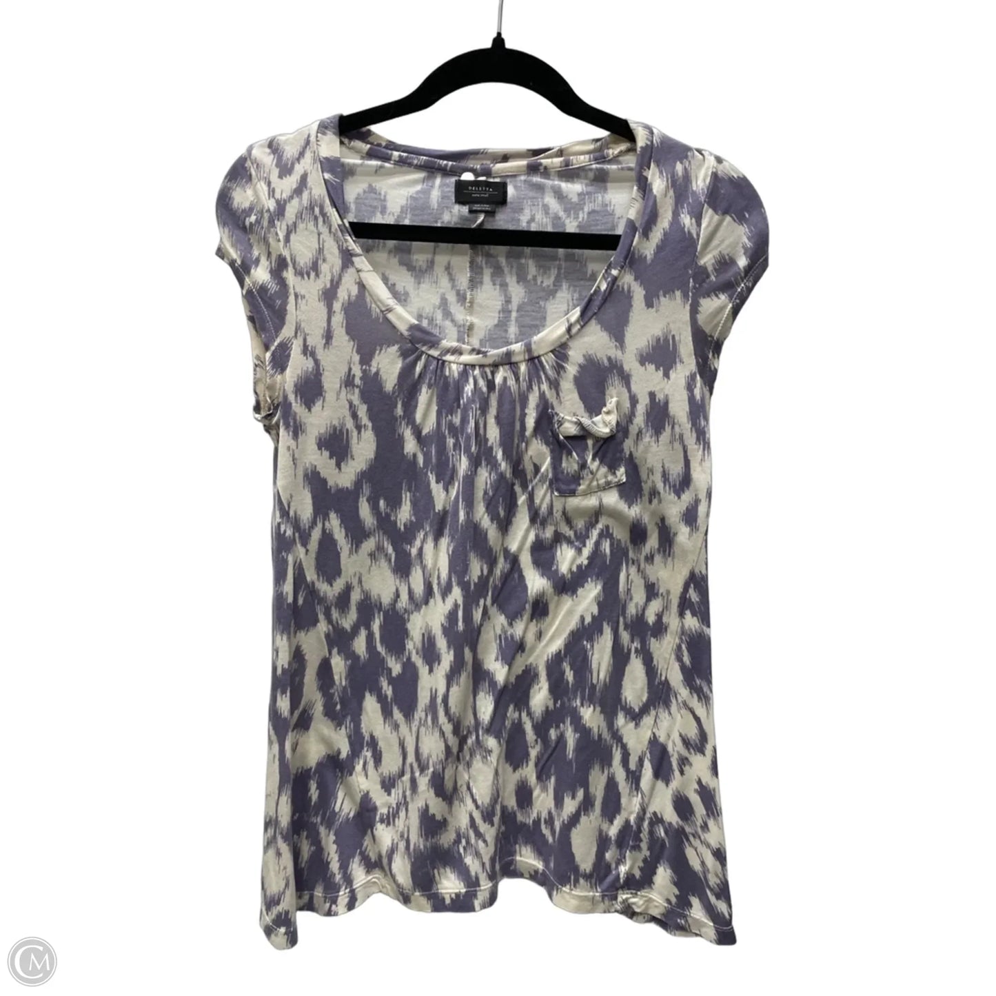 Top Short Sleeve By Deletta In Purple & White, Size: Xs