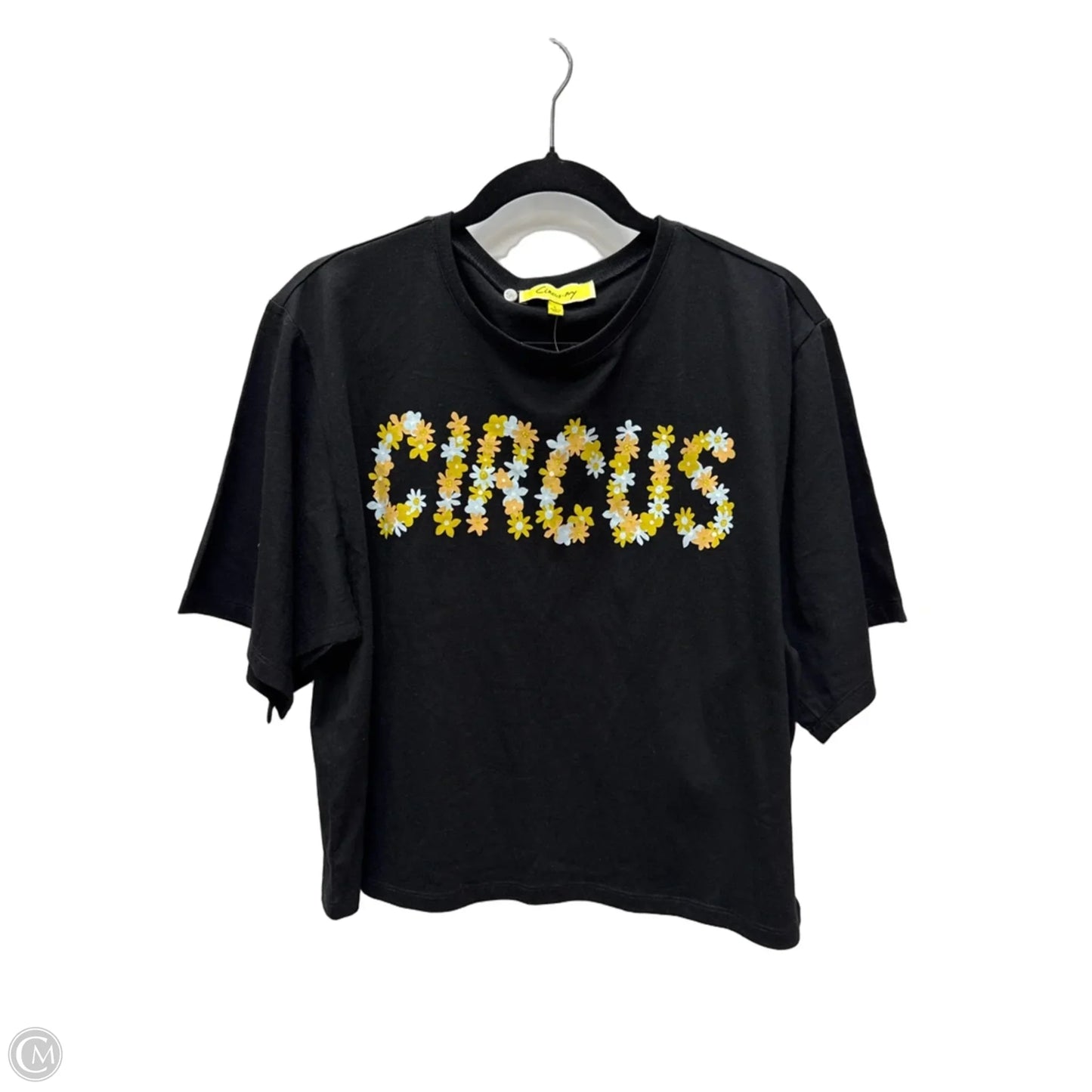 Top Short Sleeve By Circus By Sam Edelman In Black & Yellow, Size: L