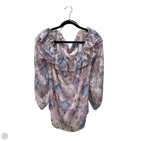 Blouse Long Sleeve By Vince Camuto In Floral Print, Size: L
