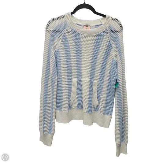 Sweater By Clothes Mentor In Blue & White, Size: L