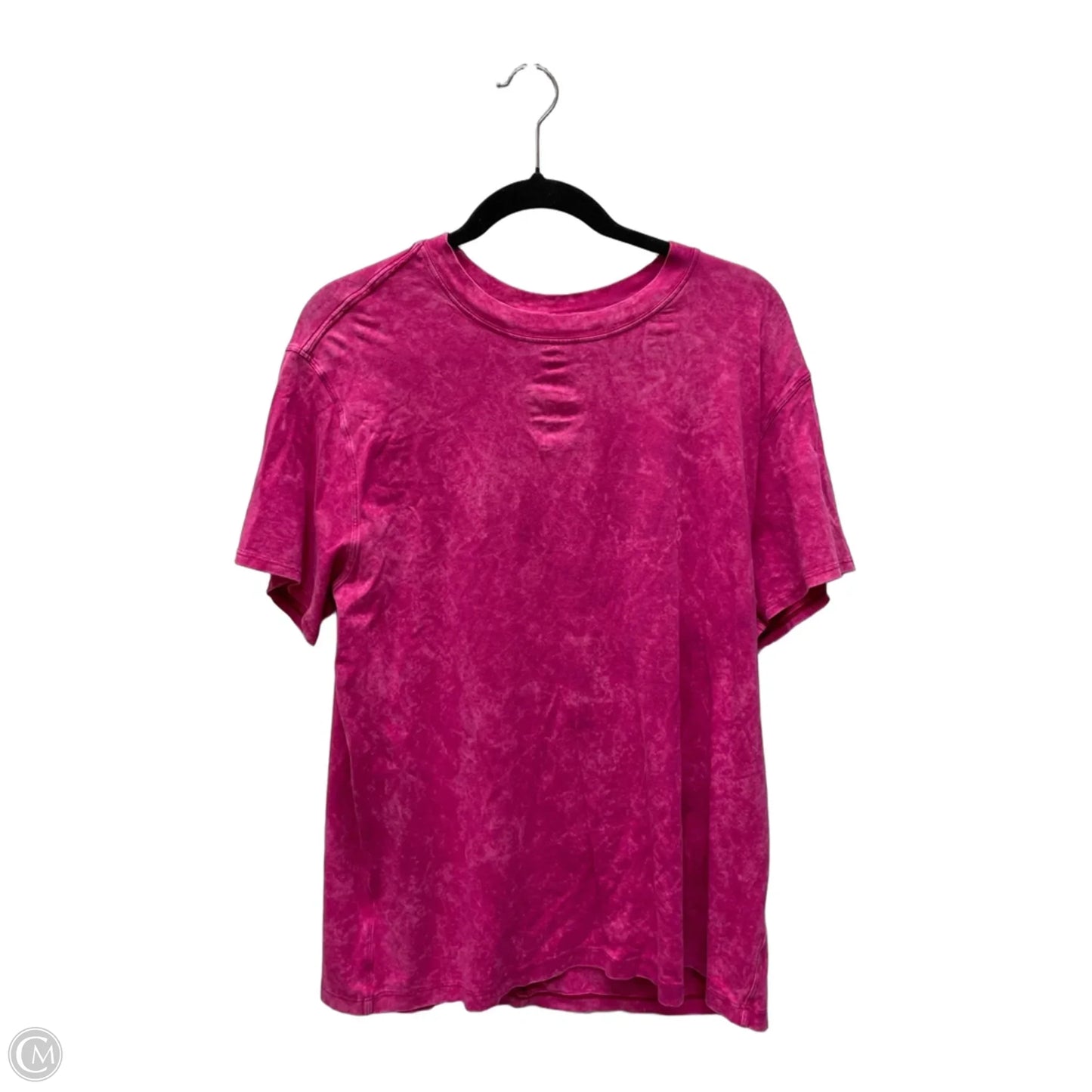 Athletic Top Short Sleeve By Lululemon In Pink, Size: L