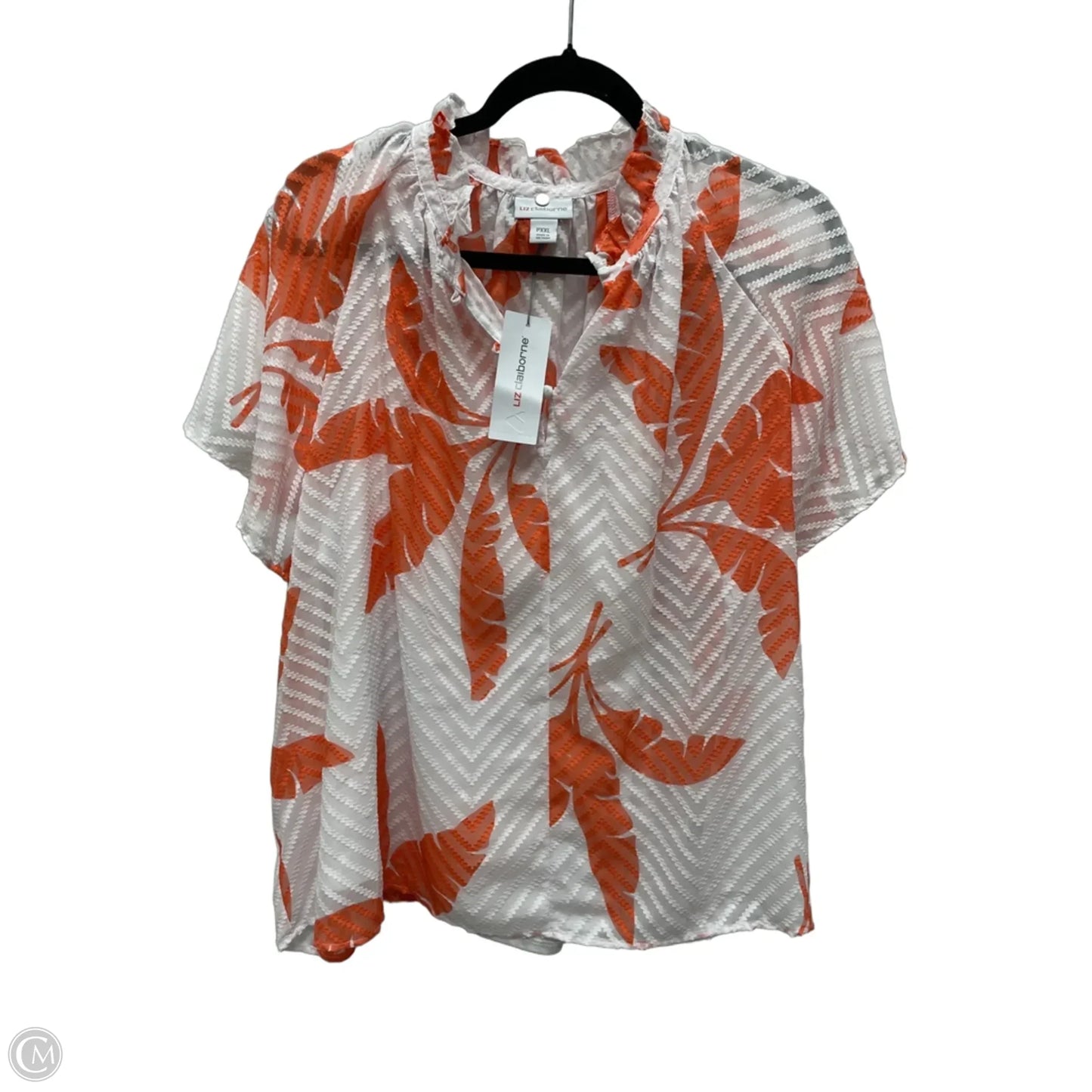Top Short Sleeve By Liz Claiborne In Floral Print, Size: 2x