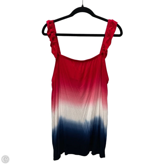 Top Sleeveless By Lane Bryant In Blue & Red & White, Size: 3x
