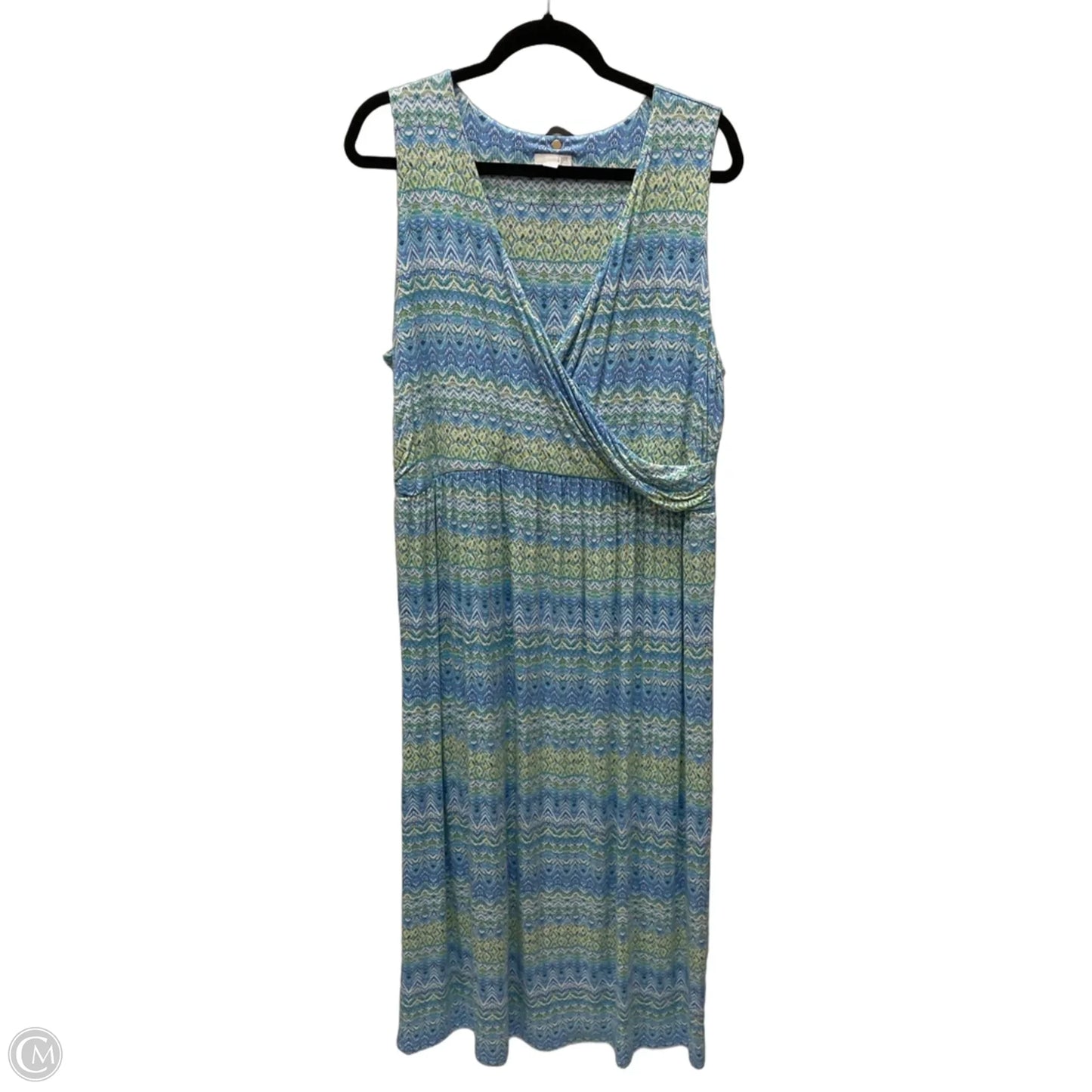 Dress Casual Maxi By J. Jill In Blue & Green, Size: Xl