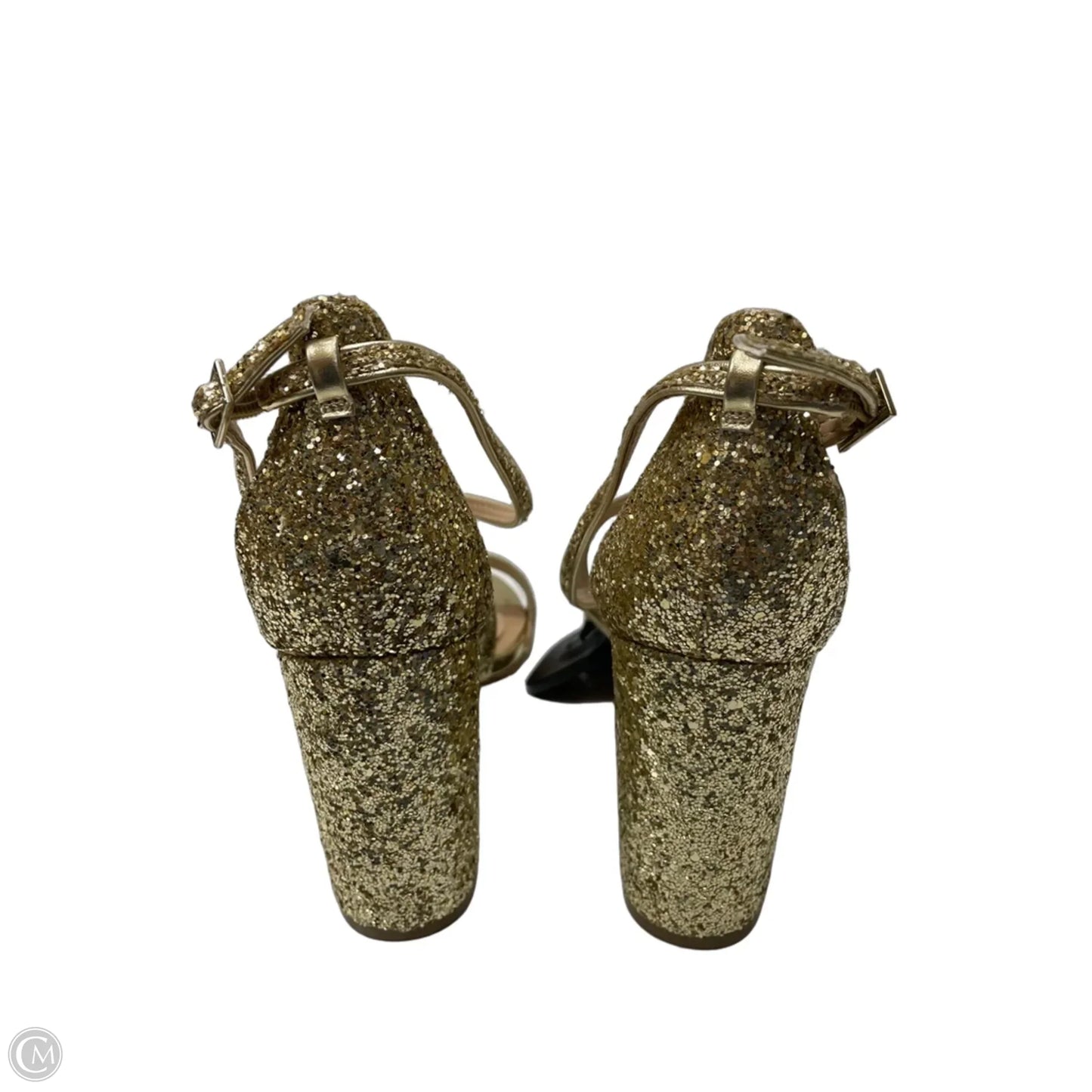 Sandals Heels Block By Badgley Mischka In Gold, Size: 9.5