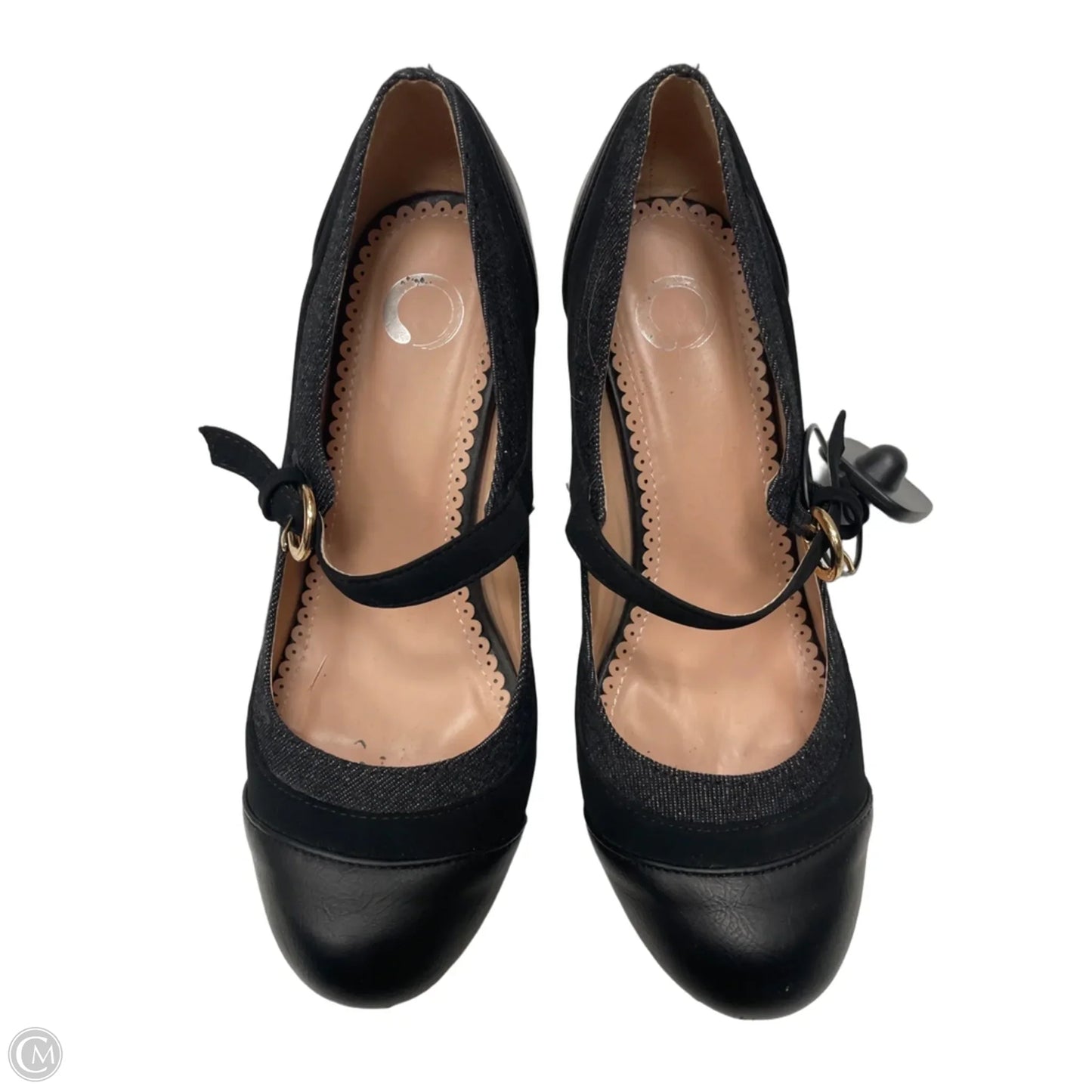 Shoes Heels Block By Cato In Black & Grey, Size: 7.5