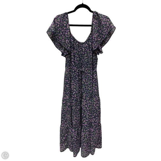 Dress Casual Midi By Time And Tru In Floral Print, Size: M