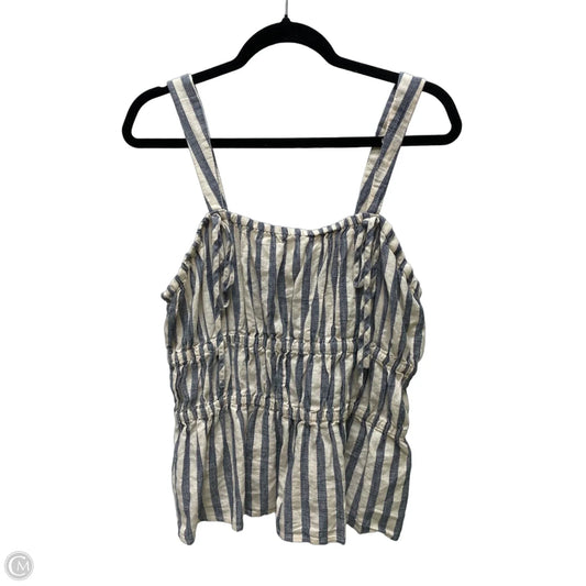 Top Sleeveless By Universal Thread In Striped Pattern, Size: L