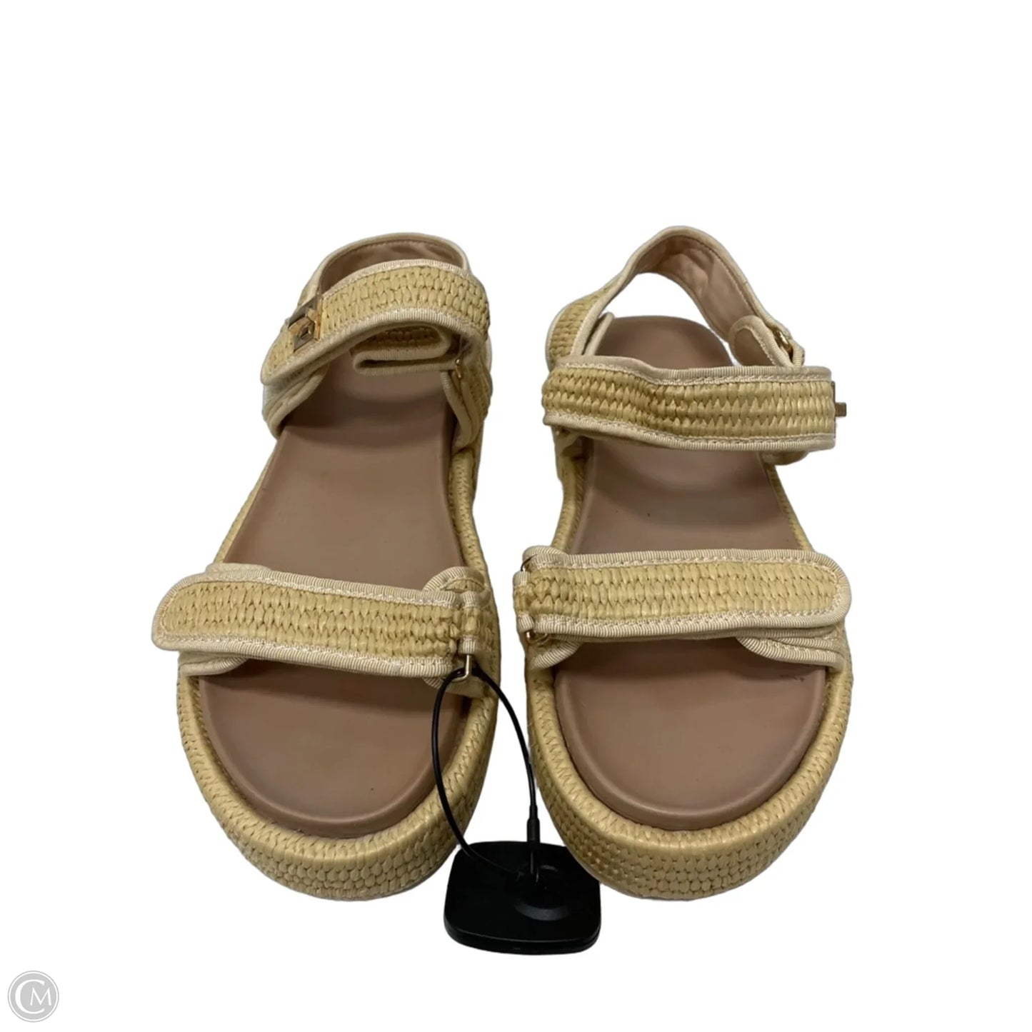 Sandals Heels Platform By Clothes Mentor In Tan, Size: 9