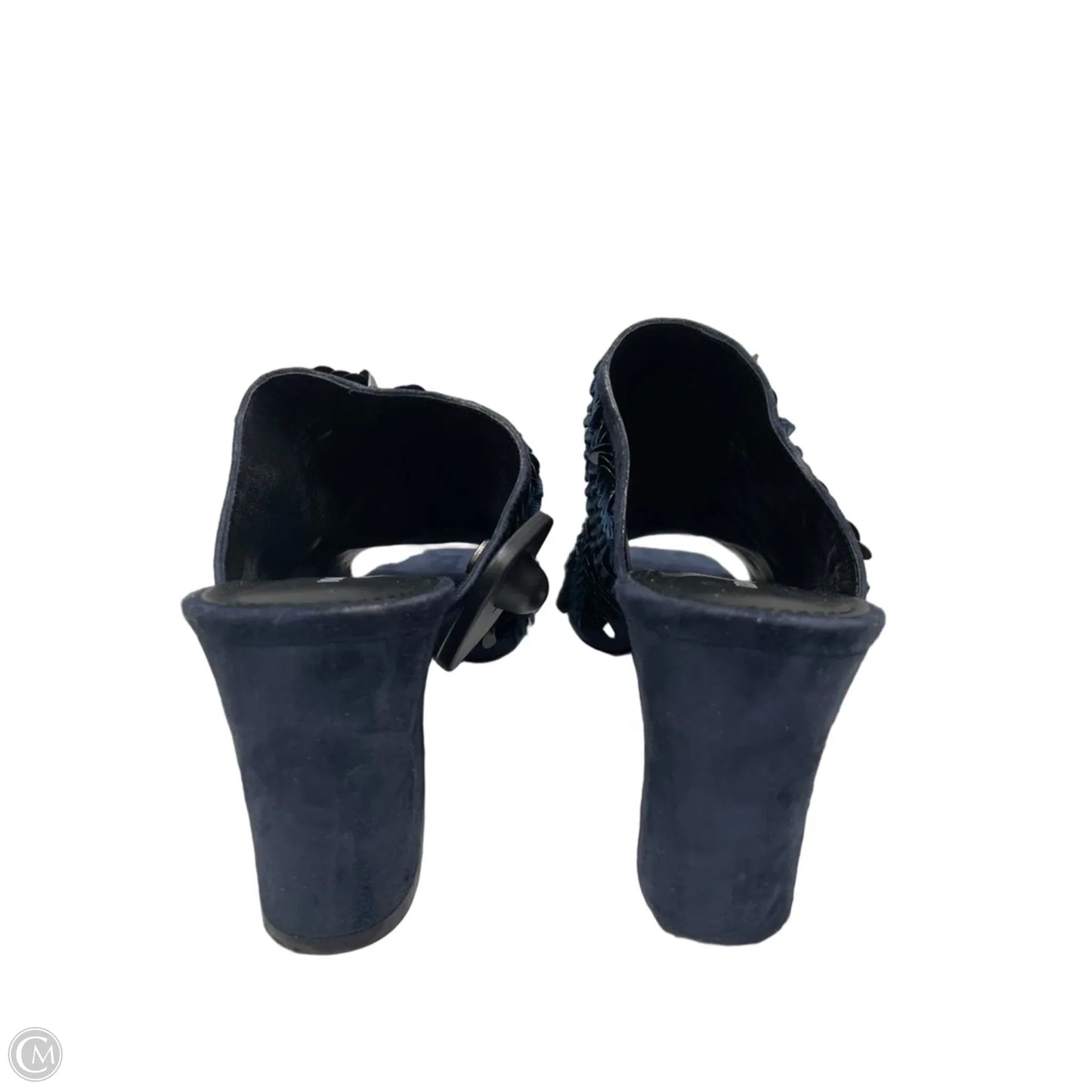 Sandals Heels Block By Donald Pliner In Navy, Size: 9