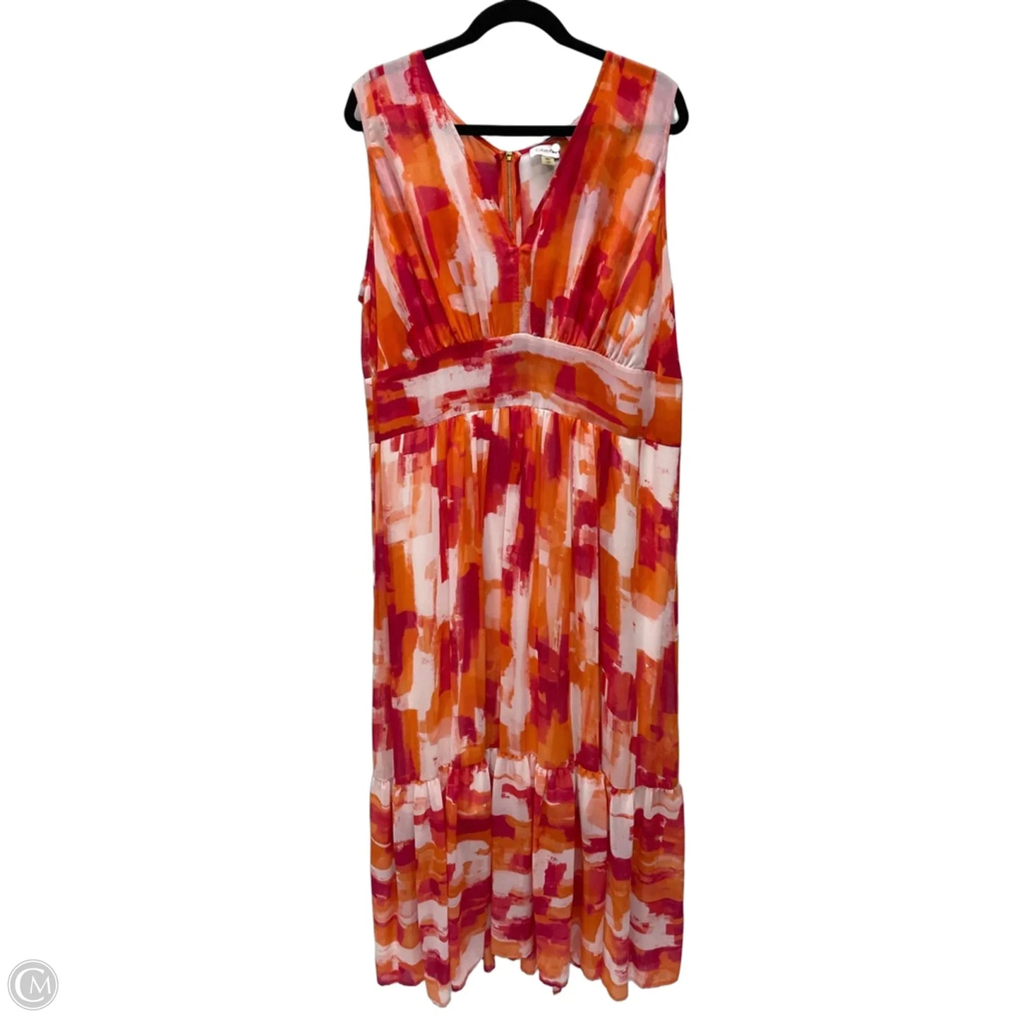 Dress Casual Maxi By Calvin Klein In Floral Print, Size: Xl