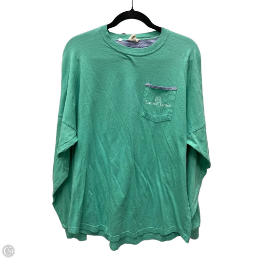 Top Long Sleeve By Lauren James In Green, Size: M