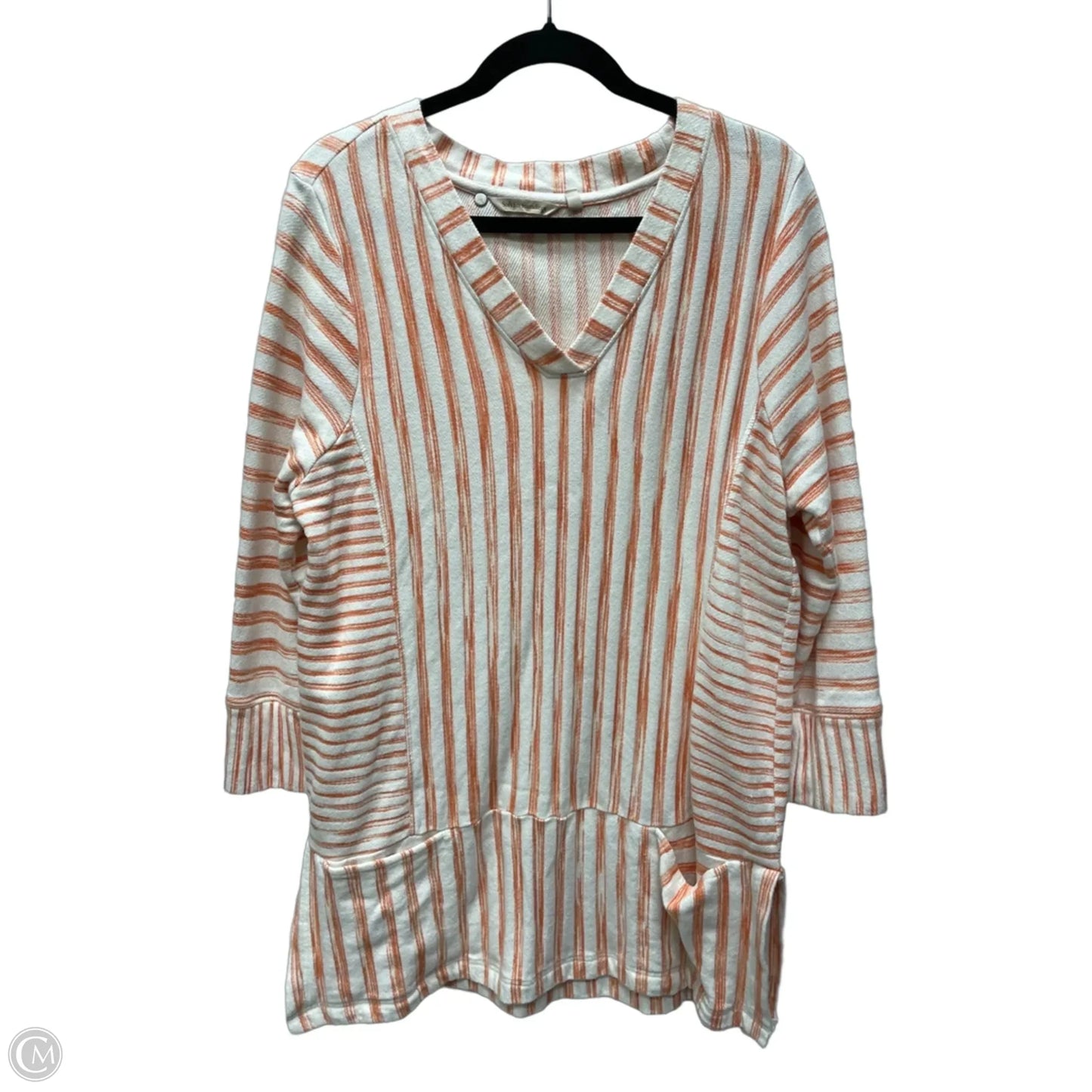 Tunic Long Sleeve By Soft Surroundings In Striped Pattern, Size: Xl