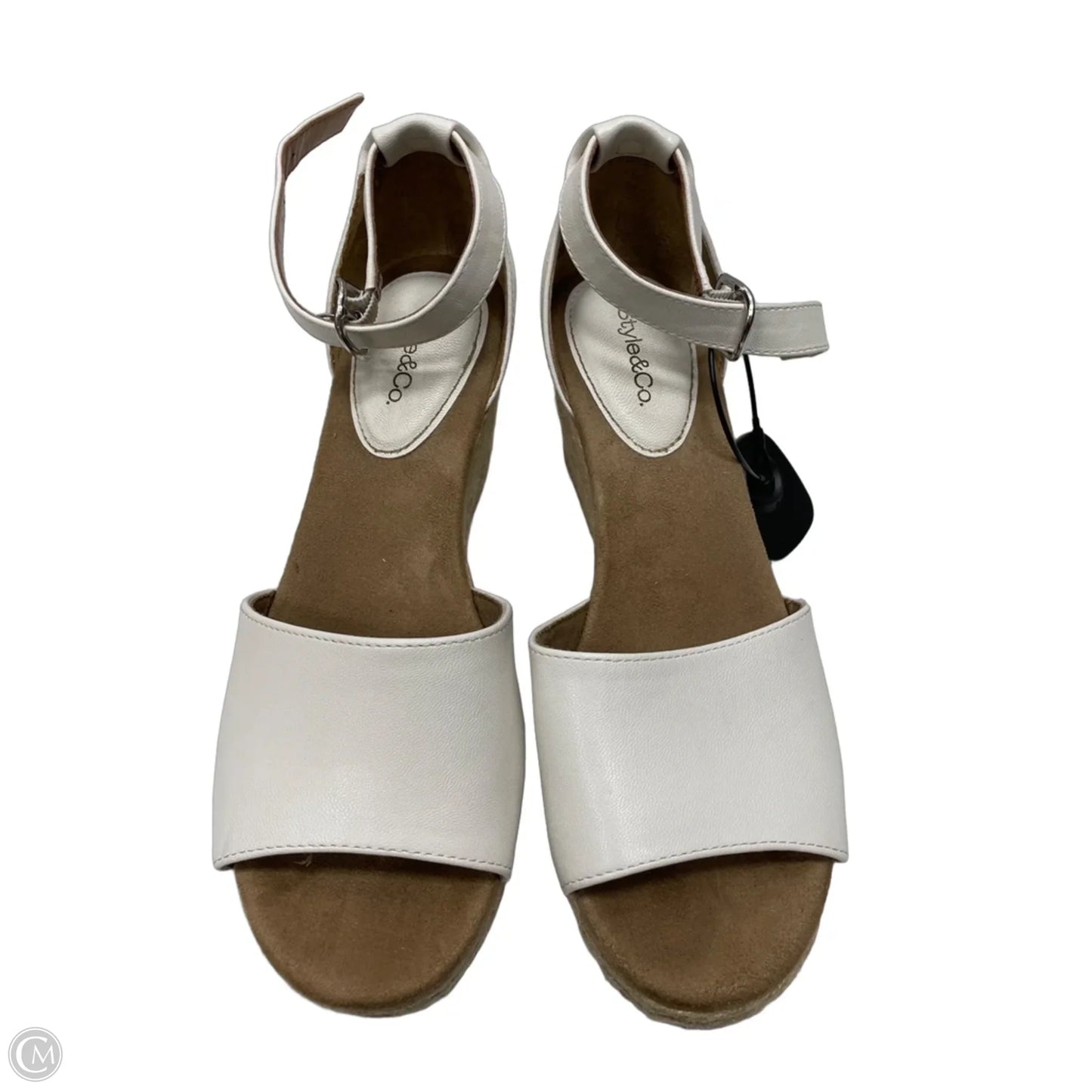 Sandals Heels Wedge By Style And Company In White, Size: 7.5