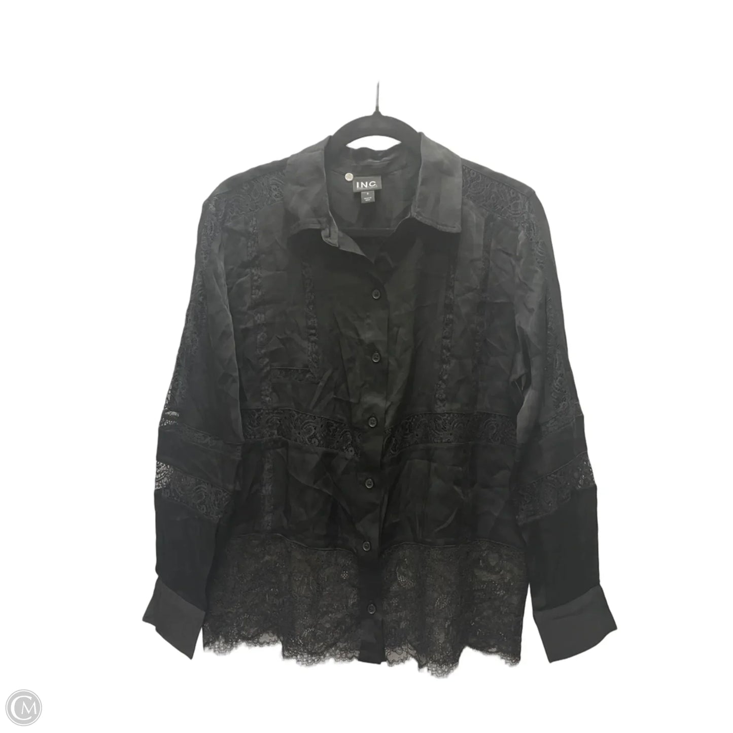 Top Long Sleeve By Inc In Black, Size: S